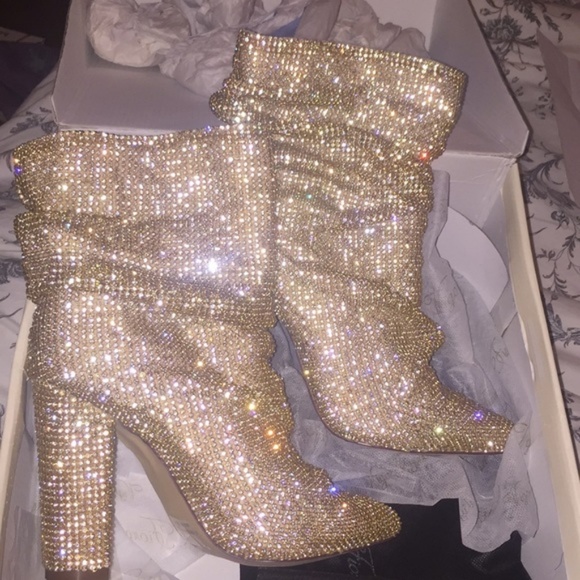 vigo fiore rhinestone booties